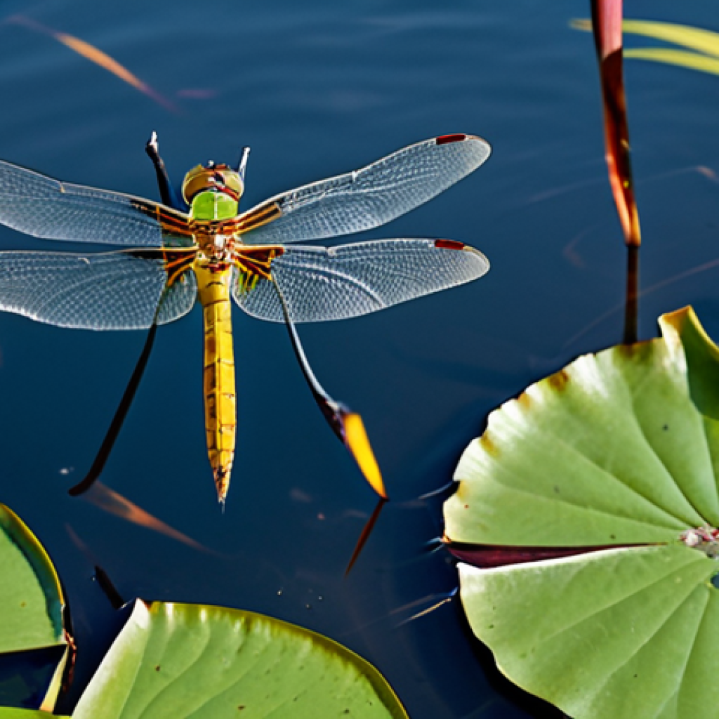Dragonfly in Flight**

"A dragonfly with delicate, translucent wings, fully clothed, hovering near a pond with lily pads, appropriate attire, safe for work, perfect anatomy, correct proportions, natural pose, professional macro photography, high quality, vibrant colors, modest, family-friendly."

**