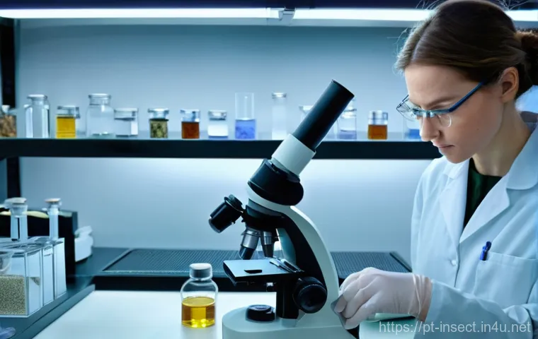 곤충 종 분류 방법 - **Prompt:** "A curious young entomologist, wearing practical outdoor clothing, is gently observing a...