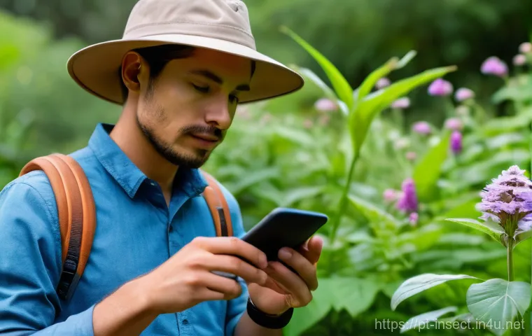 곤충 종 분류 방법 - **Prompt:** "A focused female scientist, dressed in a clean lab coat and safety glasses, intently ex...