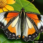 곤충 성장 단계 - A detailed close-up illustration of a butterfly’s complete metamorphosis cycle in a natural forest s...