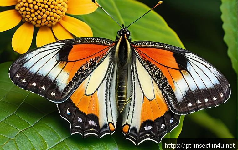 곤충 성장 단계 - A detailed close-up illustration of a butterfly’s complete metamorphosis cycle in a natural forest s...